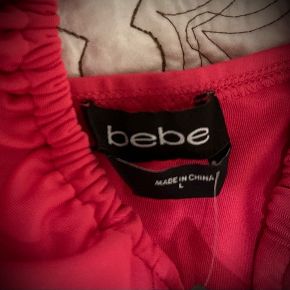 BEBE NWT Pink Strappy Slit Leg Jumpsuit - Picture 7 of 9
